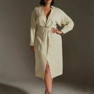 Anthropologie Cream Midi Dress